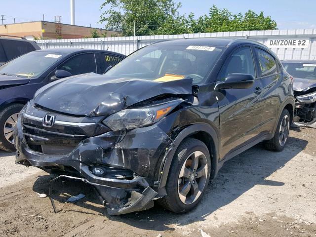 3CZRU6H75JM107716 - 2018 HONDA HR-V EXL BLACK photo 2