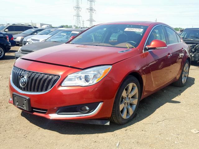 2G4GN5EX1E9270804 - 2014 BUICK REGAL PREM RED photo 2