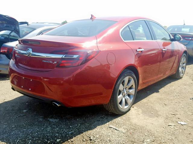 2G4GN5EX1E9270804 - 2014 BUICK REGAL PREM RED photo 4