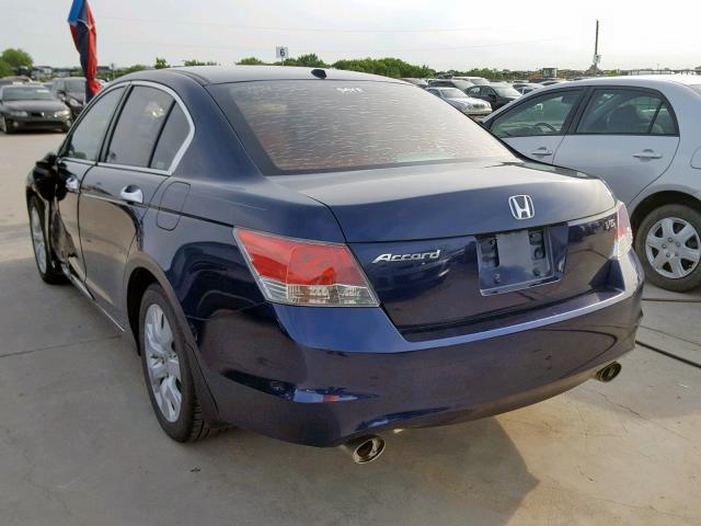 1HGCP36809A035413 - 2009 HONDA ACCORD EXL BLUE photo 3