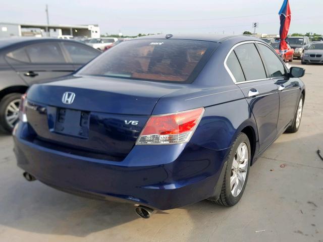 1HGCP36809A035413 - 2009 HONDA ACCORD EXL BLUE photo 4