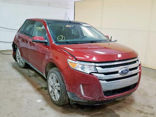 2FMDK3JC4DBB90181 - 2013 FORD EDGE SEL RED photo 1