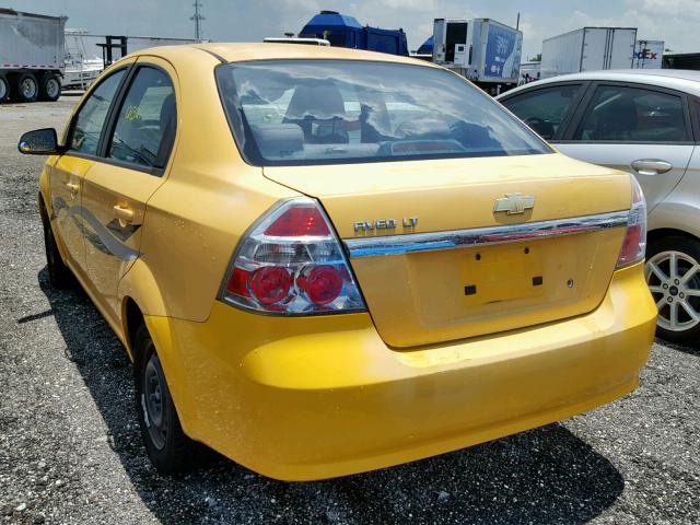 KL1TD56E89B378934 - 2009 CHEVROLET AVEO LS YELLOW photo 3