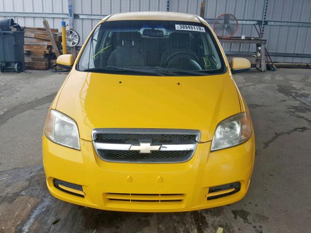 KL1TD56E89B378934 - 2009 CHEVROLET AVEO LS YELLOW photo 9