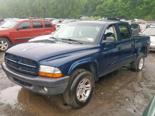 1D7HG38X73S212295 - 2003 DODGE DAKOTA QUA BLUE photo 2