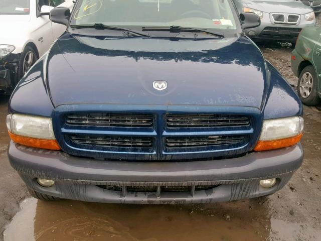 1D7HG38X73S212295 - 2003 DODGE DAKOTA QUA BLUE photo 7