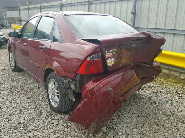 1FAFP34N47W237505 - 2007 FORD FOCUS ZX4 MAROON photo 3