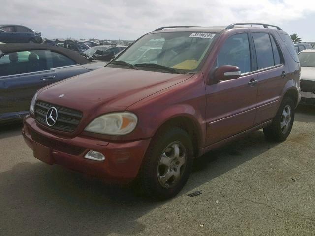 4JGAB57E54A461431 - 2004 MERCEDES-BENZ ML 350 RED photo 2