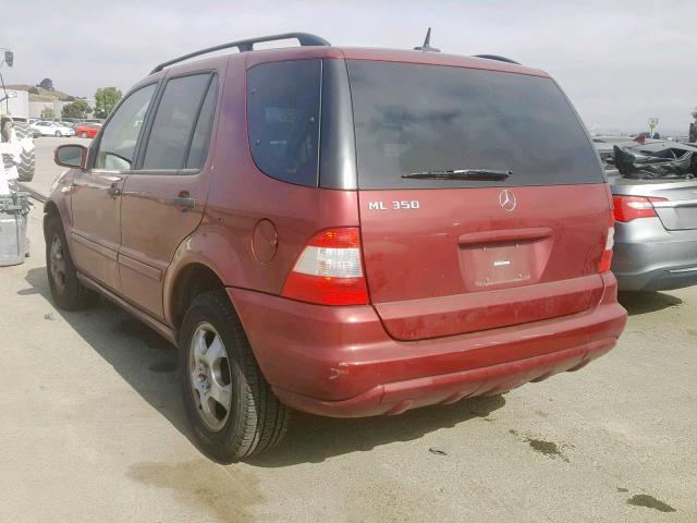 4JGAB57E54A461431 - 2004 MERCEDES-BENZ ML 350 RED photo 3