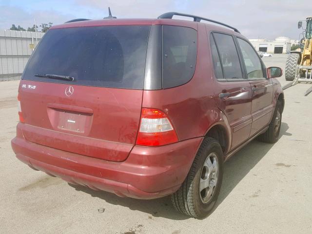 4JGAB57E54A461431 - 2004 MERCEDES-BENZ ML 350 RED photo 4