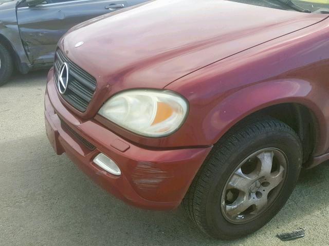 4JGAB57E54A461431 - 2004 MERCEDES-BENZ ML 350 RED photo 9