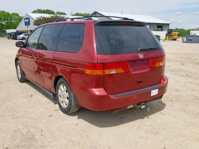 2HKRL18042H572087 - 2002 HONDA ODYSSEY EX RED photo 3