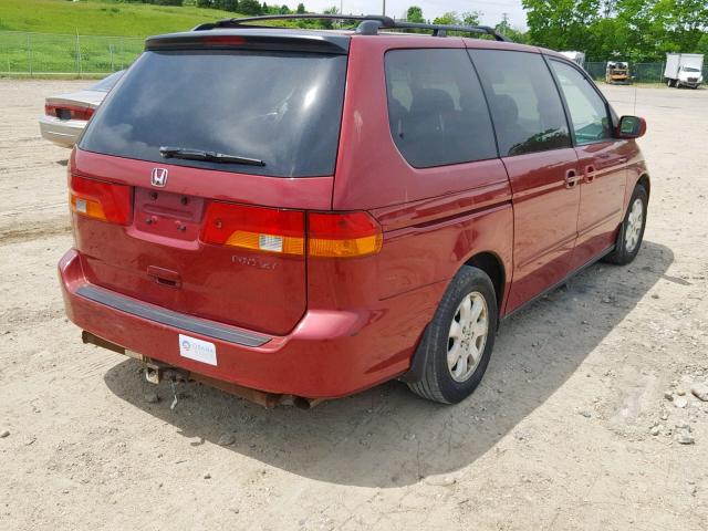 2HKRL18042H572087 - 2002 HONDA ODYSSEY EX RED photo 4