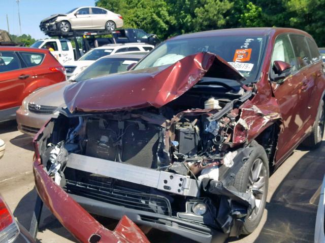 5TDZKRFH5FS056203 - 2015 TOYOTA HIGHLANDER MAROON photo 2