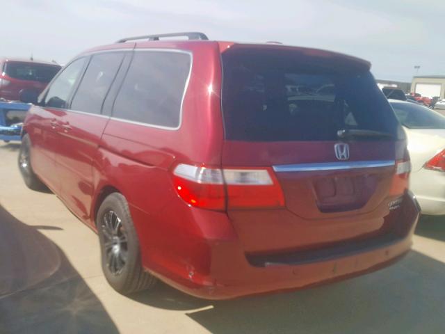 5FNRL388X5B100707 - 2005 HONDA ODYSSEY TO RED photo 3