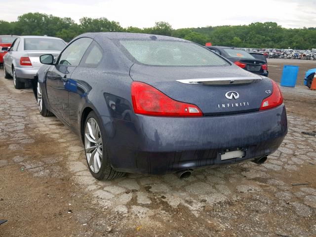 JNKCV64EX8M117708 - 2008 INFINITI G37 BASE BLUE photo 3