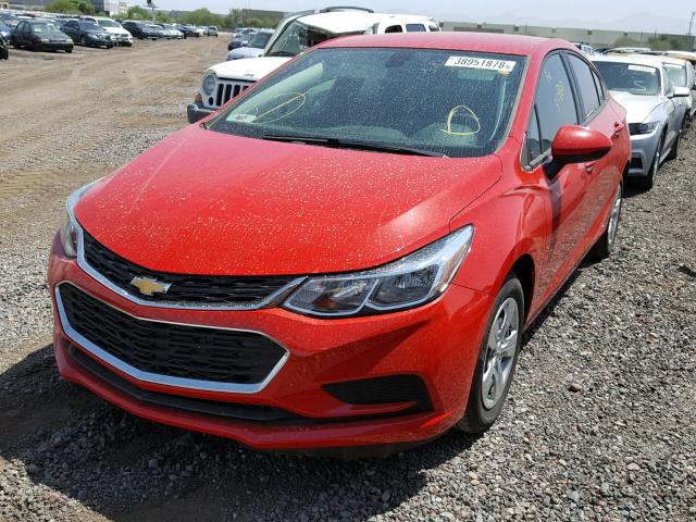 1G1BC5SM5H7225572 - 2017 CHEVROLET CRUZE LS RED photo 2