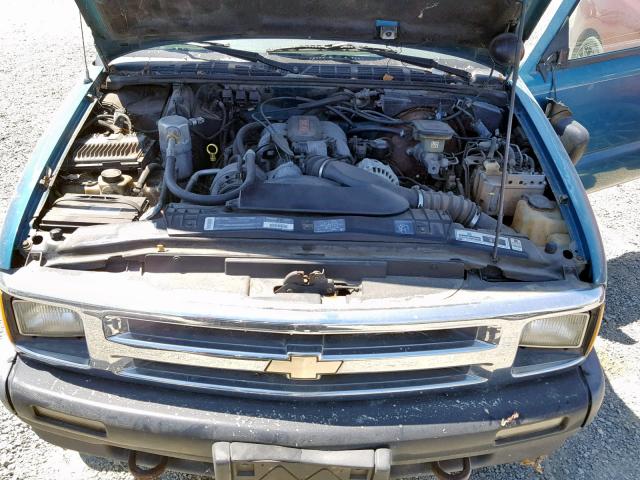 1GNCT18WXSK259550 - 1995 CHEVROLET BLAZER GREEN photo 7