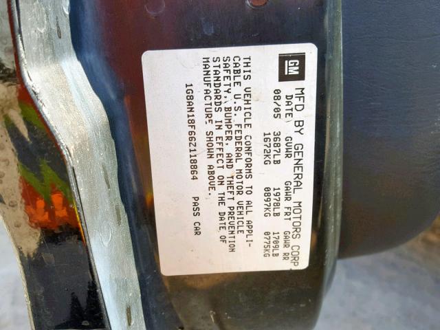 1G8AN18F66Z118864 - 2006 SATURN ION LEVEL BLACK photo 10