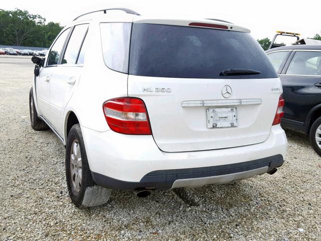 4JGBB86E27A167190 - 2007 MERCEDES-BENZ ML 350 WHITE photo 3