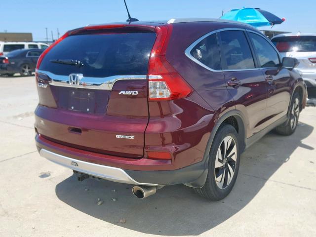 5J6RM4H91GL096830 - 2016 HONDA CR-V TOURI BURGUNDY photo 4