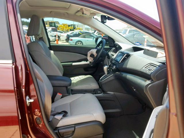 5J6RM4H91GL096830 - 2016 HONDA CR-V TOURI BURGUNDY photo 5