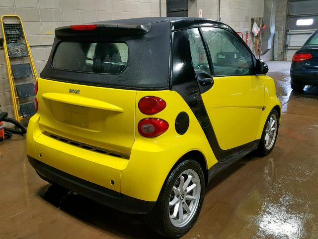 WMEEK31XX8K097836 - 2008 SMART FORTWO PAS 黄色 照片 4