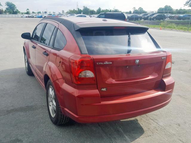 1B3HB48B07D505034 - 2007 DODGE CALIBER SX RED photo 3