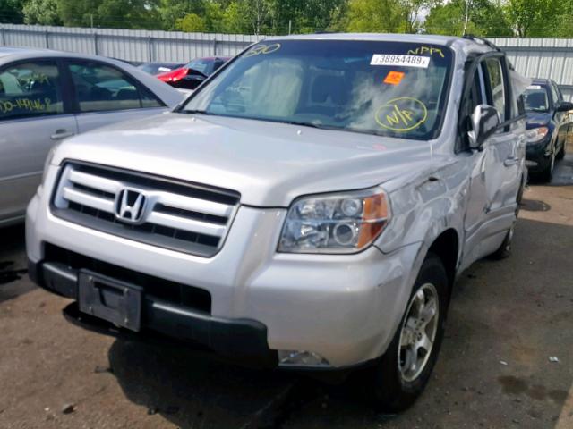 5FNYF18308B040467 - 2008 HONDA PILOT SE SILVER photo 2