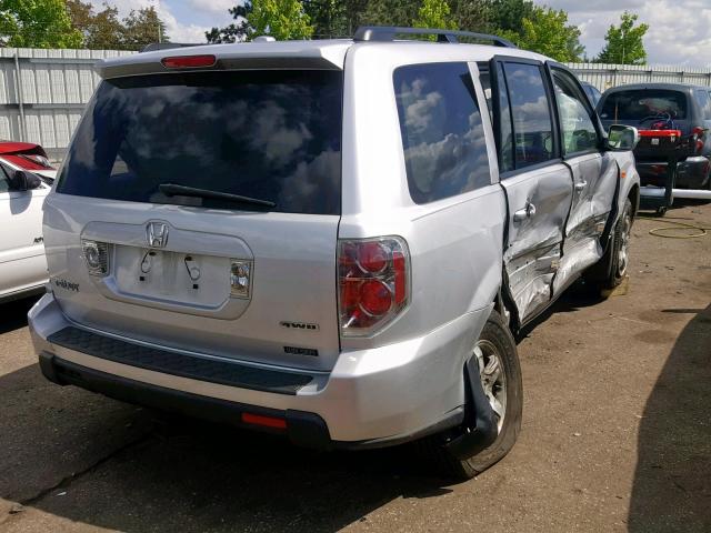 5FNYF18308B040467 - 2008 HONDA PILOT SE SILVER photo 4