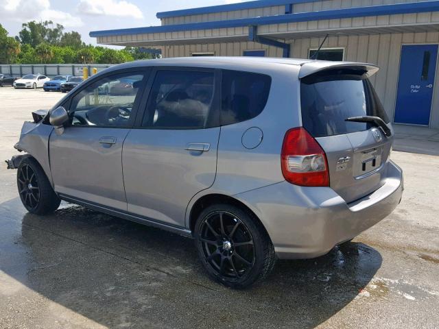 JHMGD38427S011171 - 2007 HONDA FIT GRAY photo 3