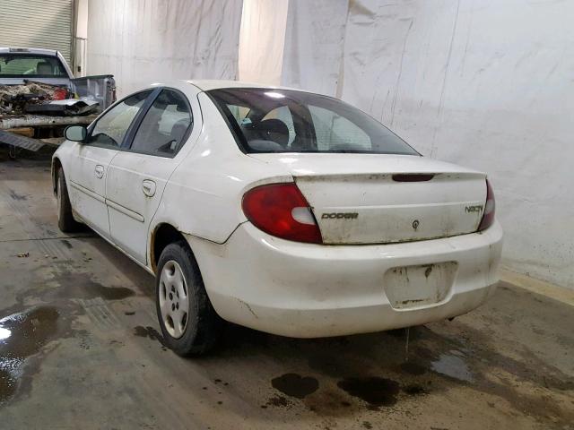 1B3ES26C52D570490 - 2002 DODGE NEON WHITE photo 3