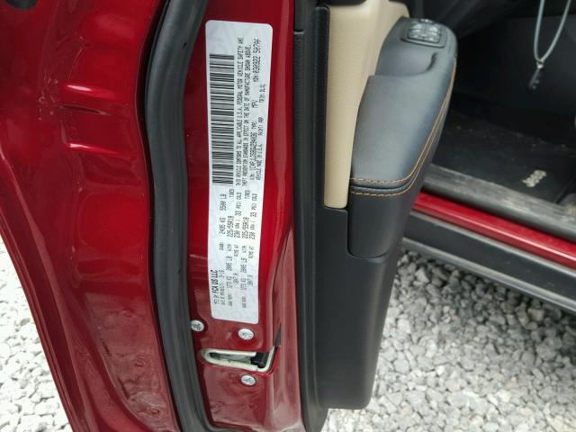 1C4PJLDS8GW294036 - 2016 JEEP CHEROKEE L RED photo 10