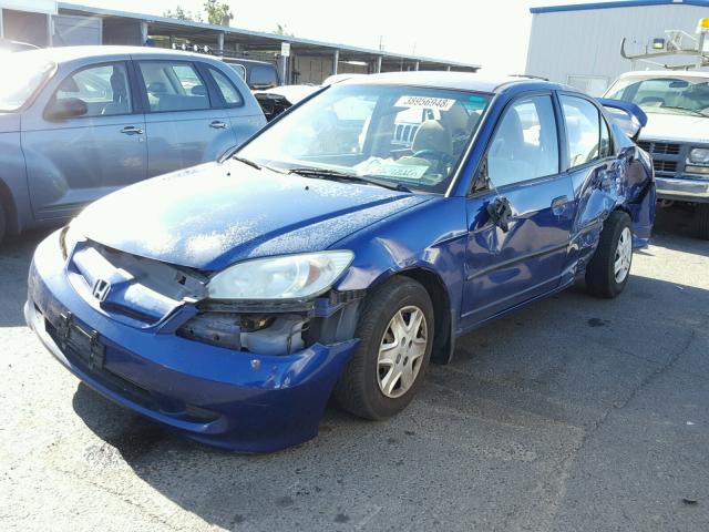 2HGES16335H585264 - 2005 HONDA CIVIC DX V BLUE photo 2