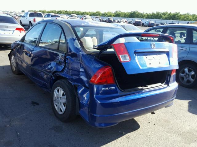 2HGES16335H585264 - 2005 HONDA CIVIC DX V BLUE photo 3