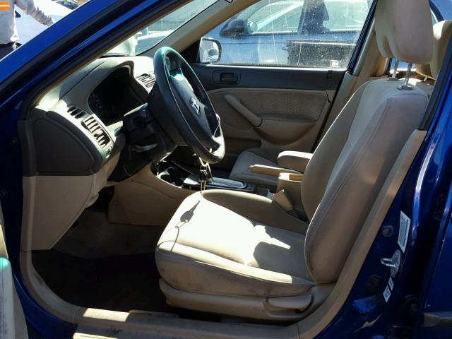 2HGES16335H585264 - 2005 HONDA CIVIC DX V BLUE photo 5