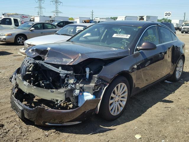 W04GS5EC9B1138281 - 2011 BUICK REGAL CXL BROWN photo 2