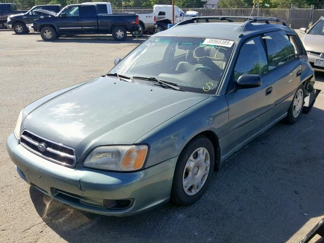 4S3BH6352Y7306437 - 2000 SUBARU LEGACY L GREEN photo 2