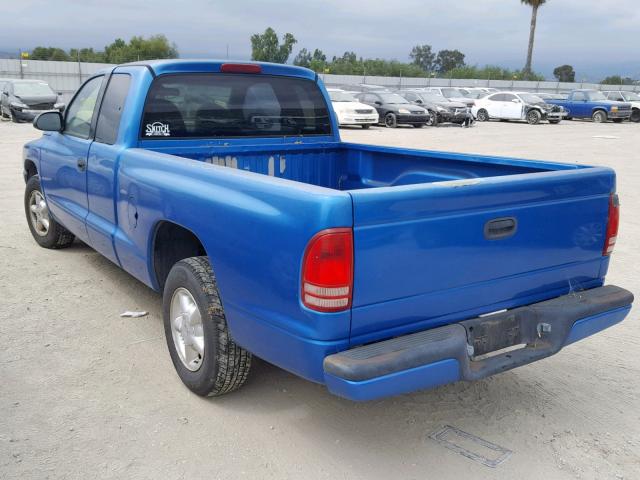 1B7FL22PXWS677335 - 1998 DODGE DAKOTA BLUE photo 3