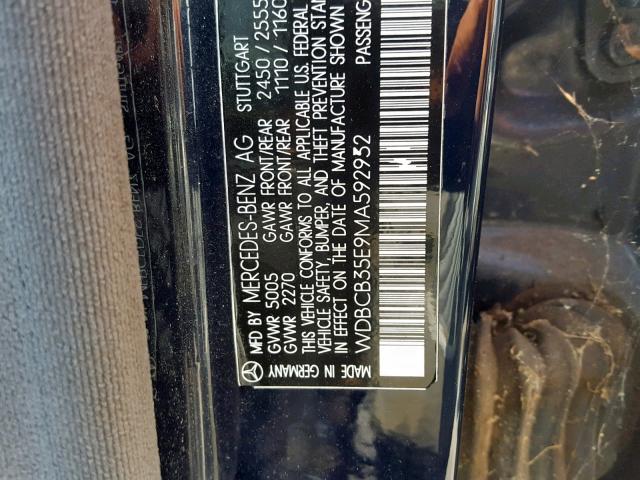 WDBCB35E9MA592932 - 1991 MERCEDES-BENZ 350 SDL BLUE photo 10