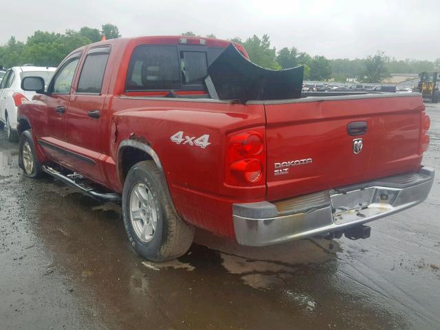 1D7HW48K56S510488 - 2006 DODGE DAKOTA QUA RED photo 3