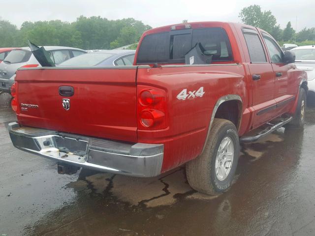 1D7HW48K56S510488 - 2006 DODGE DAKOTA QUA RED photo 4