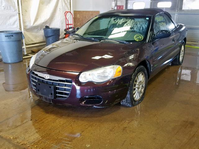 1C3EL45R34N189414 - 2004 CHRYSLER SEBRING LX MAROON photo 2