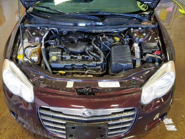 1C3EL45R34N189414 - 2004 CHRYSLER SEBRING LX MAROON photo 7