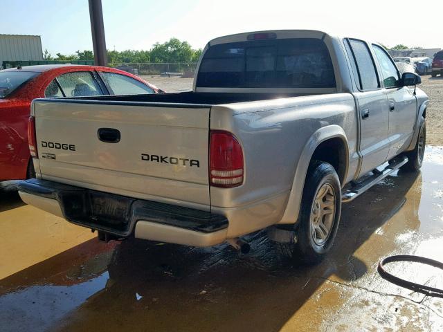 1D7HL38K64S663624 - 2004 DODGE DAKOTA QUA SILVER photo 4