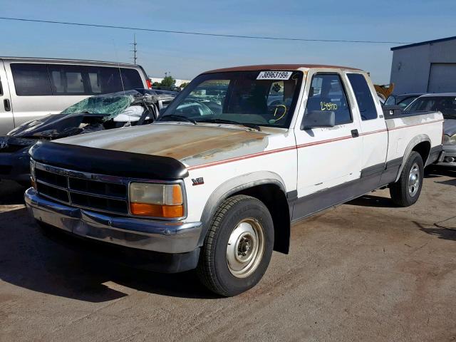 1B7GL23X8SS172018 - 1995 DODGE DAKOTA WHITE photo 2