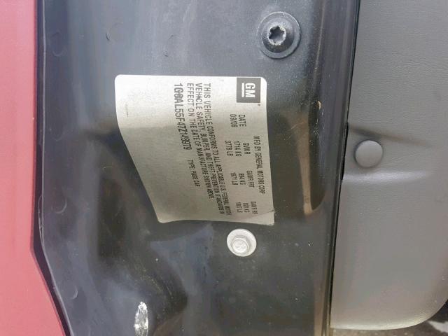 1G8AL55F47Z148979 - 2007 SATURN ION LEVEL RED photo 10