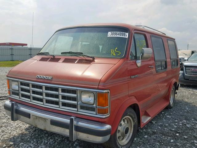 2B6HB21X4NK114761 - 1992 DODGE RAM VAN B2 BROWN photo 2