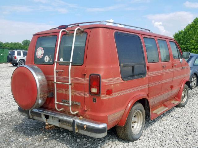 2B6HB21X4NK114761 - 1992 DODGE RAM VAN B2 BROWN photo 4