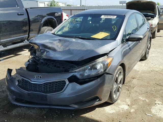 KNAFX4A82E5232110 - 2014 KIA FORTE EX GRAY photo 2